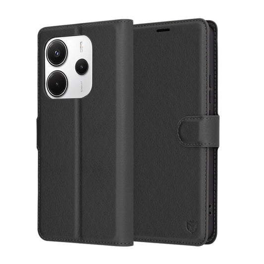 Case for Xiaomi Redmi Note 14 5G, Techsuit, Leather Folio, Black