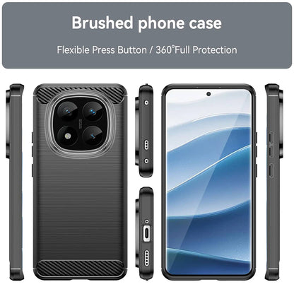 Custodia per Xiaomi Redmi Note 14 Pro+ 5G, Techsuit, Carbonio, Nera