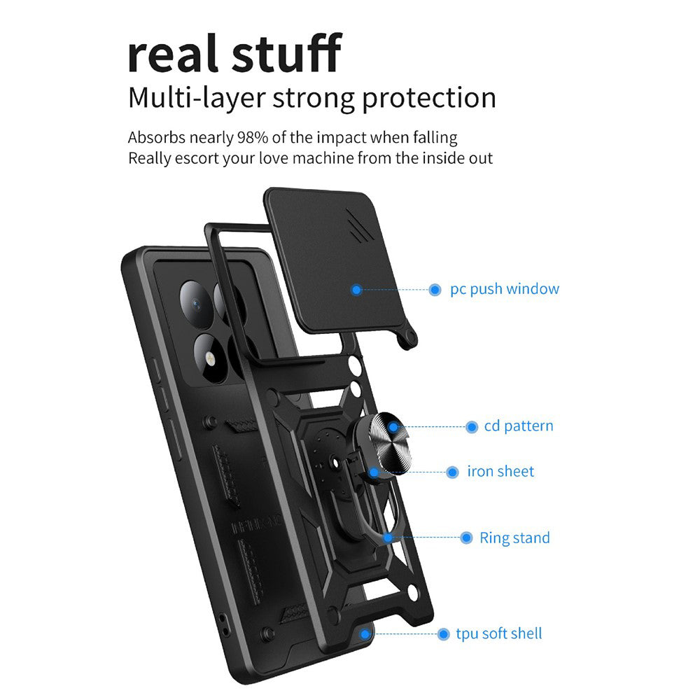 Custodia per Xiaomi Redmi Note 15 Pro 5G, Techsuit, CamShield, Nera