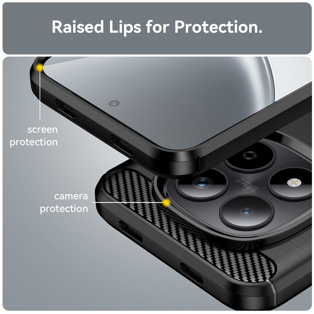 Custodia per Xiaomi Redmi Note 15 Pro 5G, Techsuit, Carbonio, Nera