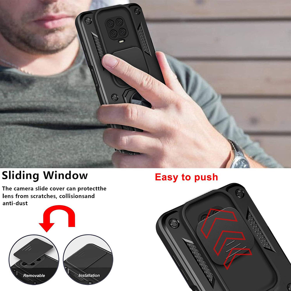 Custodia per Xiaomi Redmi Note 9S / Note 9 Pro / Note 9 Pro Max, Techsuit, CamShield, Nera