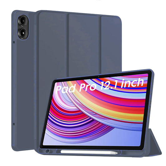 Custodia per Xiaomi Redmi Pad Pro / Pad / Pad Pro 5G, Techsuit, Flex Trifold, Blu Navy