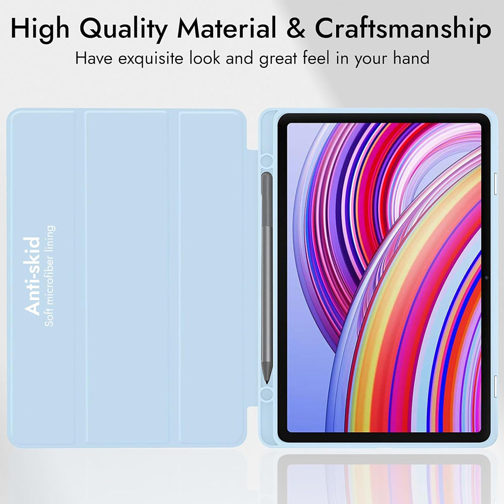 Custodia per Xiaomi Redmi Pad Pro / Pad / Pad Pro 5G, Techsuit, Flex Trifold, Blu Navy