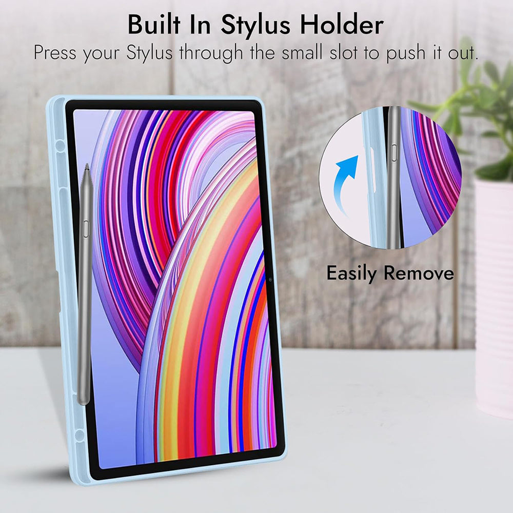 Custodia per Xiaomi Redmi Pad Pro / Pad / Pad Pro 5G, Techsuit, Flex Trifold, Blu Navy