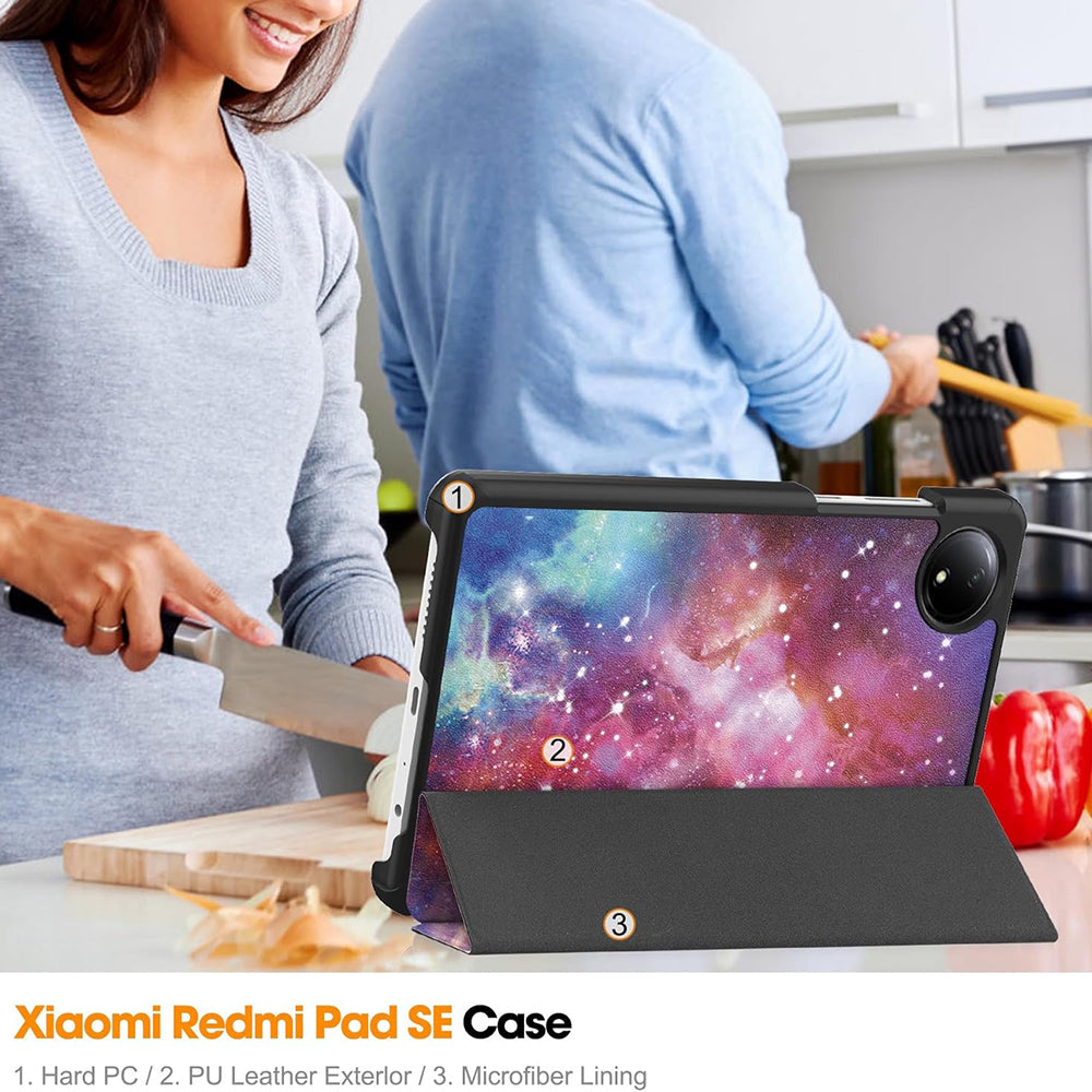 Custodia per Xiaomi Redmi Pad SE 8.7, Techsuit, FoldPro Galaxy, Multicolore