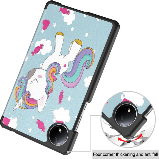 Custodia per Xiaomi Redmi Pad SE 8.7, Techsuit, FoldPro Unicorn, Multicolore