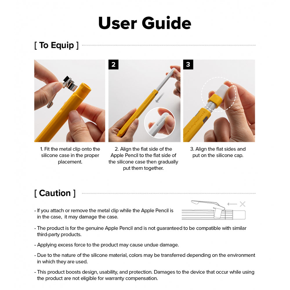 Custodia Ringke Drafting per Apple Pencil Pro / Pencil (Generazione 2), Bianca