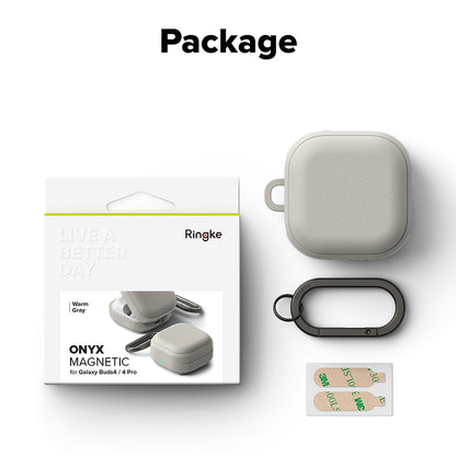 Custodia Ringke Onyx Magnetic per Samsung Galaxy Buds4 / Buds4 Pro, Grigia