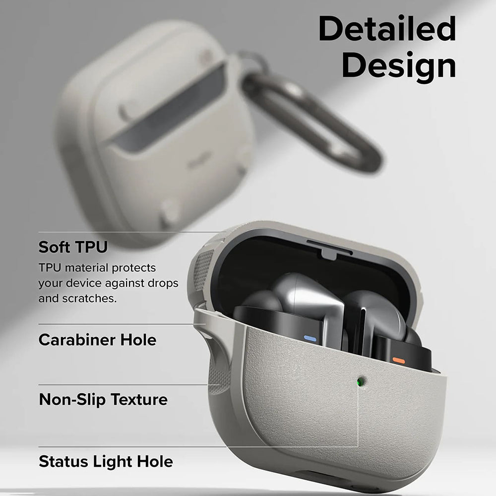Custodia Ringke Onyx Magnetic per Samsung Galaxy Buds3 FE / Buds3 Pro / Buds3, Grigio