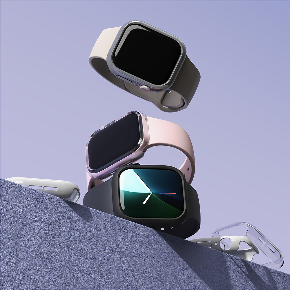 Custodia Ringke Slim per Apple Watch Series 10 / 11 42mm, Set da 2 pezzi, Nero Opaco / Trasparente