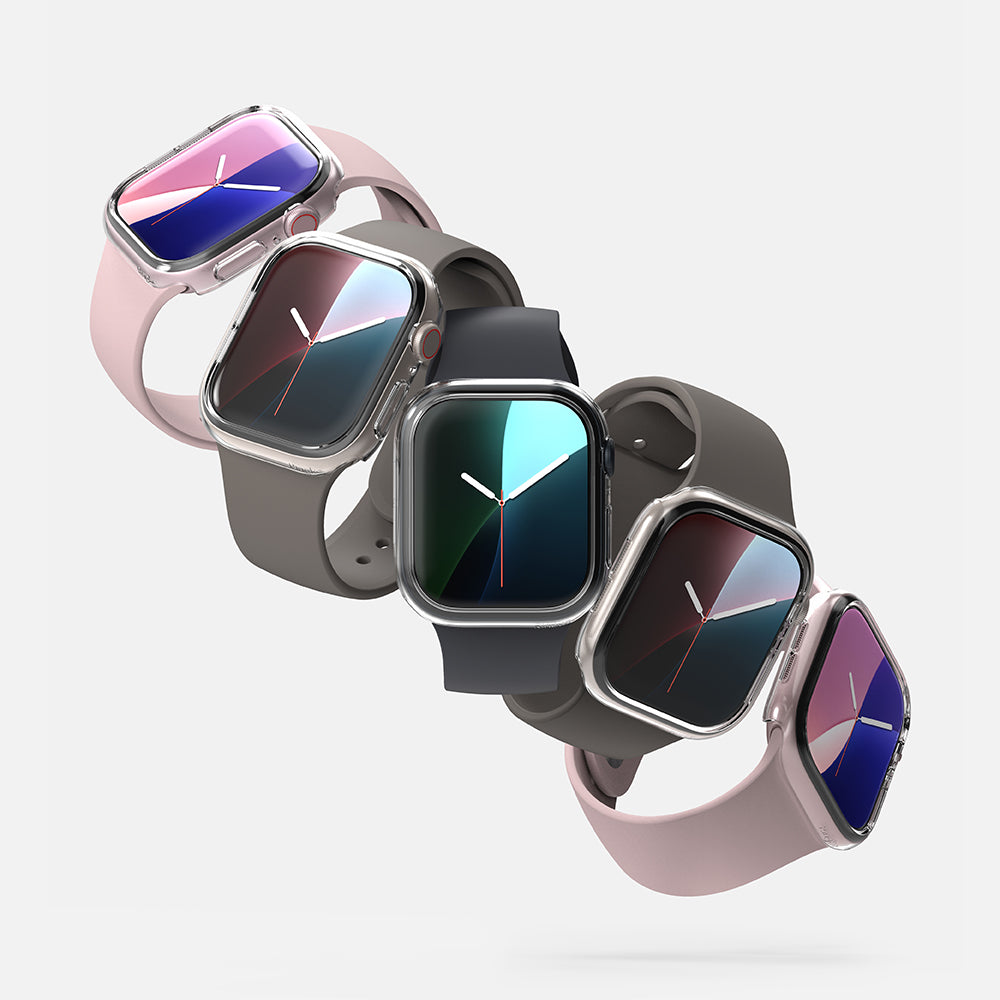 Custodia Ringke Slim per Apple Watch Series 10 / 11 42mm, Set da 2 pezzi, Nero Opaco / Trasparente