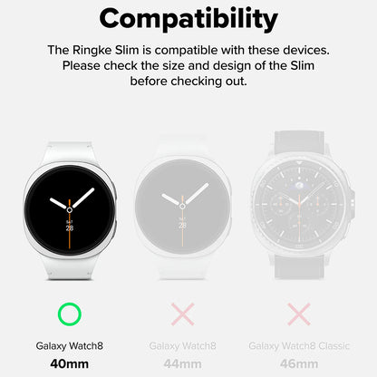 Custodia Ringke Slim per Samsung Galaxy Watch8 40mm, Set 2 pezzi, Nero Opaco