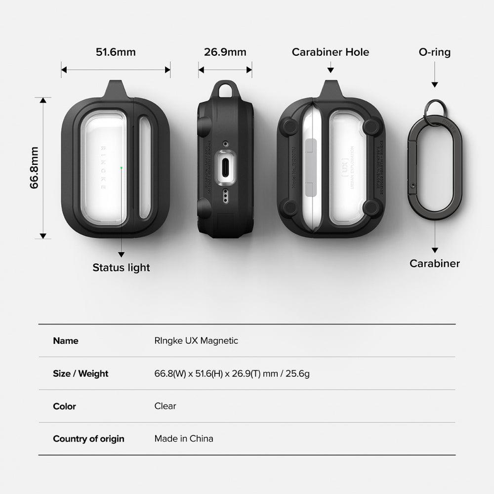 Custodia Ringke UX per Apple AirPods Pro 3, Trasparente