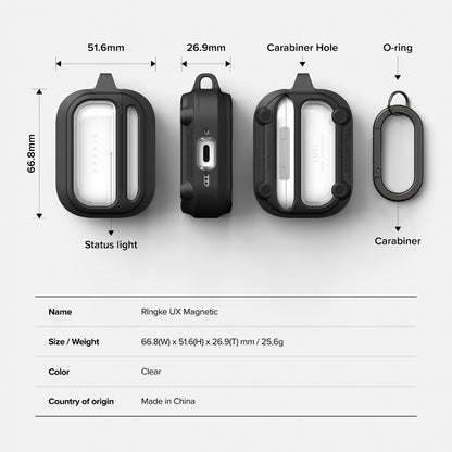 Custodia Ringke UX per Apple AirPods Pro 3, Trasparente