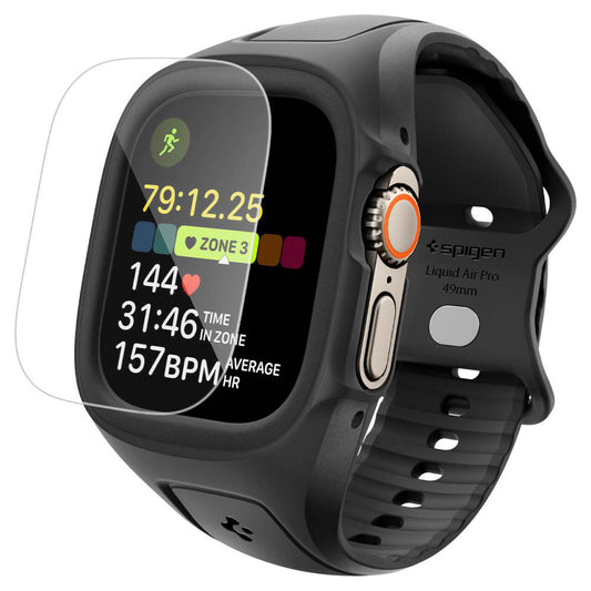 Custodia Spigen Liquid Air Pro con protezione per schermo per Apple Watch Ultra Series, Nero Opaco ACS11416