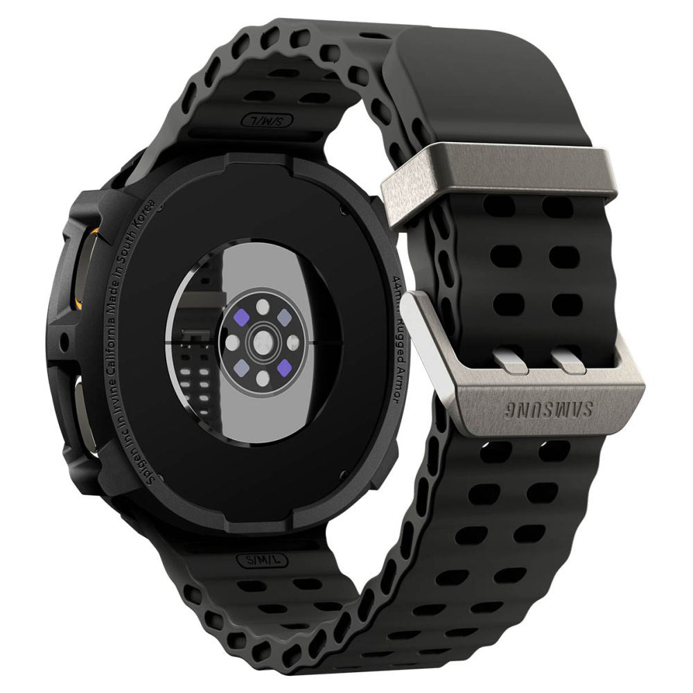 Custodia Spigen Rugged Armor per Samsung Galaxy Watch8 44mm, Nero Opaco ACS10006