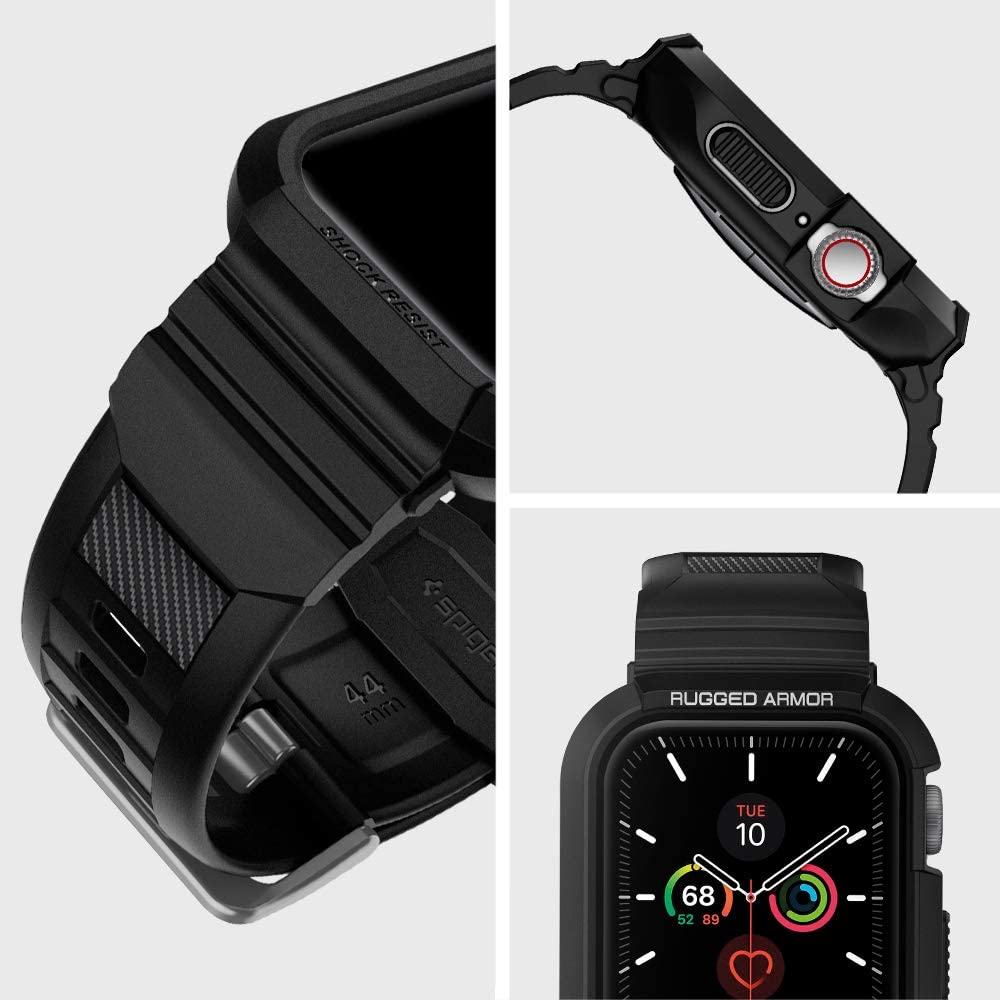 Custodia Spigen Rugged Armor Pro per Apple Watch 44mm Series, Nera 062CS25324