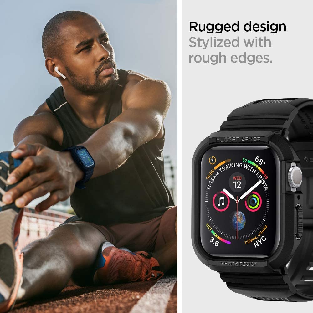 Custodia Spigen Rugged Armor Pro per Apple Watch 44mm Series, Nera 062CS25324