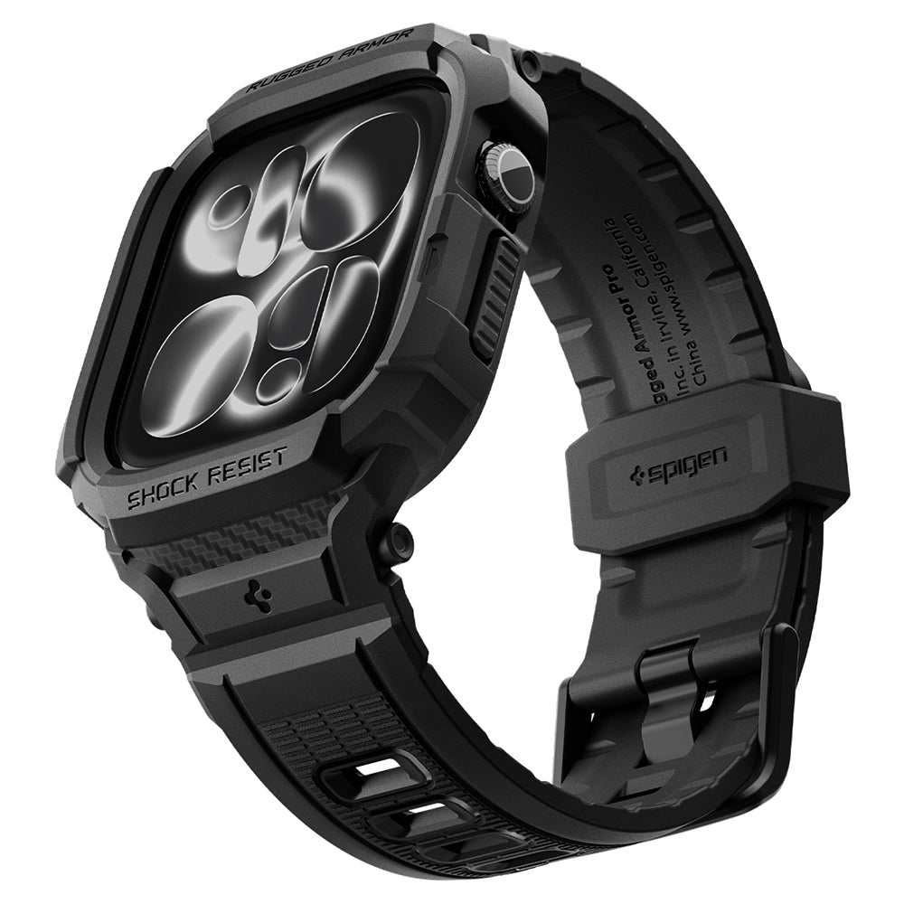 Custodia Spigen Rugged Armor Pro per Apple Watch Series 12 42mm, Nero Opaco ACS11883