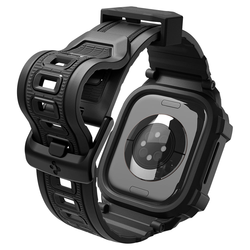 Custodia Spigen Rugged Armor Pro per Apple Watch Series 12 42mm, Nero Opaco ACS11883
