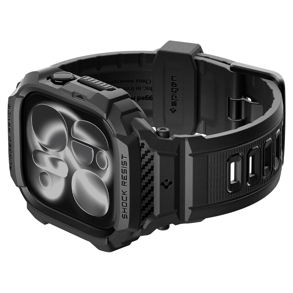 Custodia Spigen Rugged Armor Pro per Apple Watch Series 12 42mm, Nero Opaco ACS11883