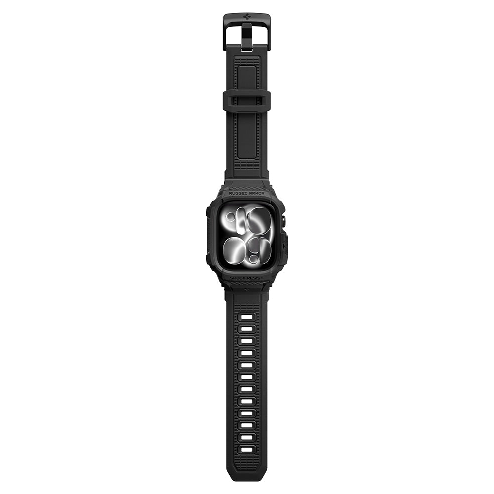 Custodia Spigen Rugged Armor Pro per Apple Watch Series 12 42mm, Nero Opaco ACS11883
