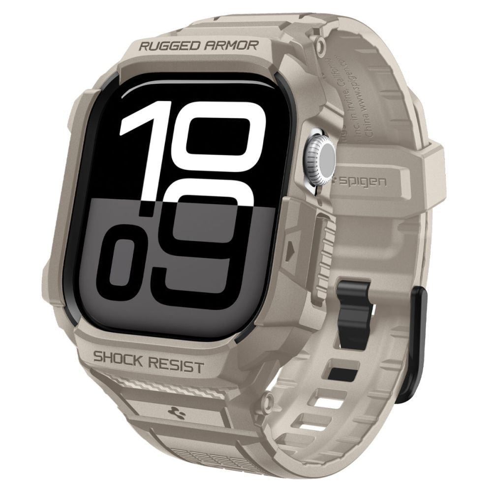 Custodia Spigen Rugged Armor Pro V2 per Apple Watch Series 10 / 11 46mm, Beige ACS10506