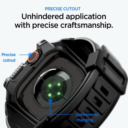 Custodia Spigen Rugged Armor Pro con protezione per lo schermo per Apple Watch Ultra Series, nera ACS12053