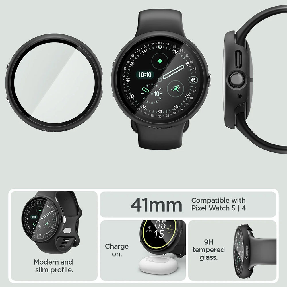 Custodia Spigen Thin Fit 360 per Google Pixel Watch Series da 41 mm, nera ACS11750