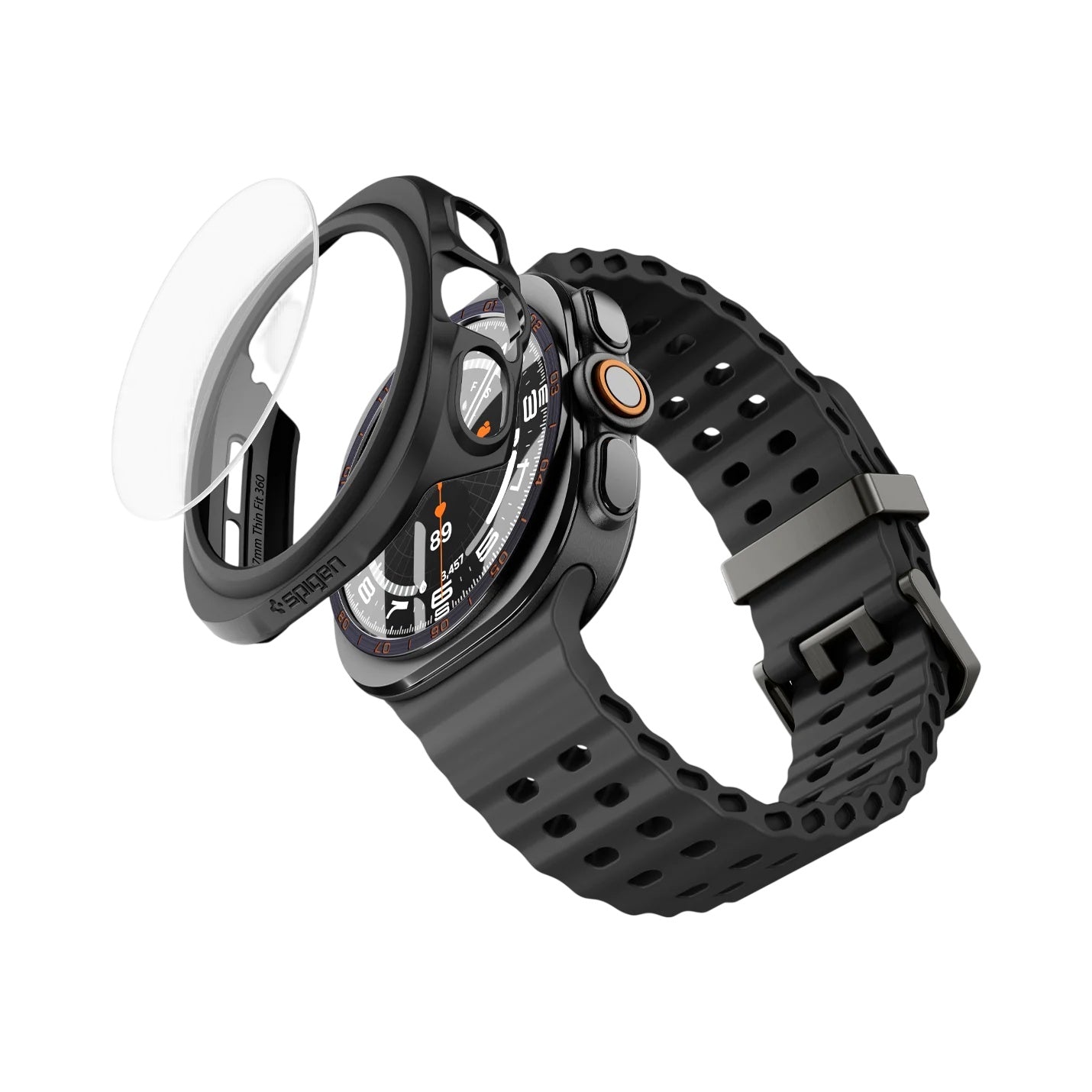 Custodia Spigen Thin Fit 360 per Samsung Galaxy Watch Ultra2, Nera ACS11609