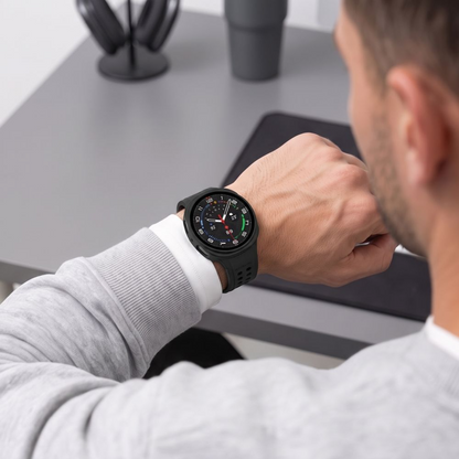 Custodia Tech-Protect Defense per Samsung Galaxy Watch 9 / Watch8 44mm, Set 2 pezzi, Nera / Trasparente