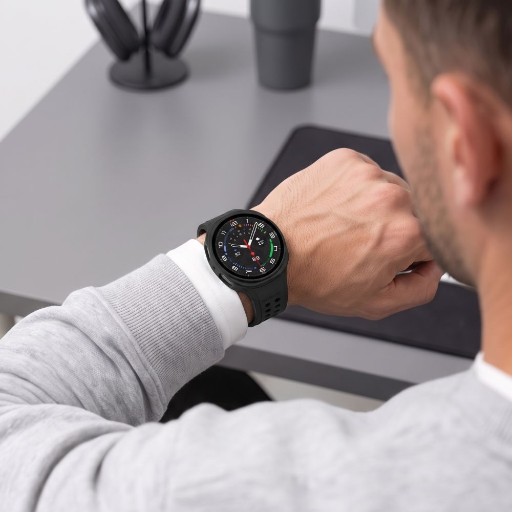 Custodia Tech-Protect Defense per Samsung Galaxy Watch9 / Watch8 40mm, Set 2 pezzi, Nera / Trasparente