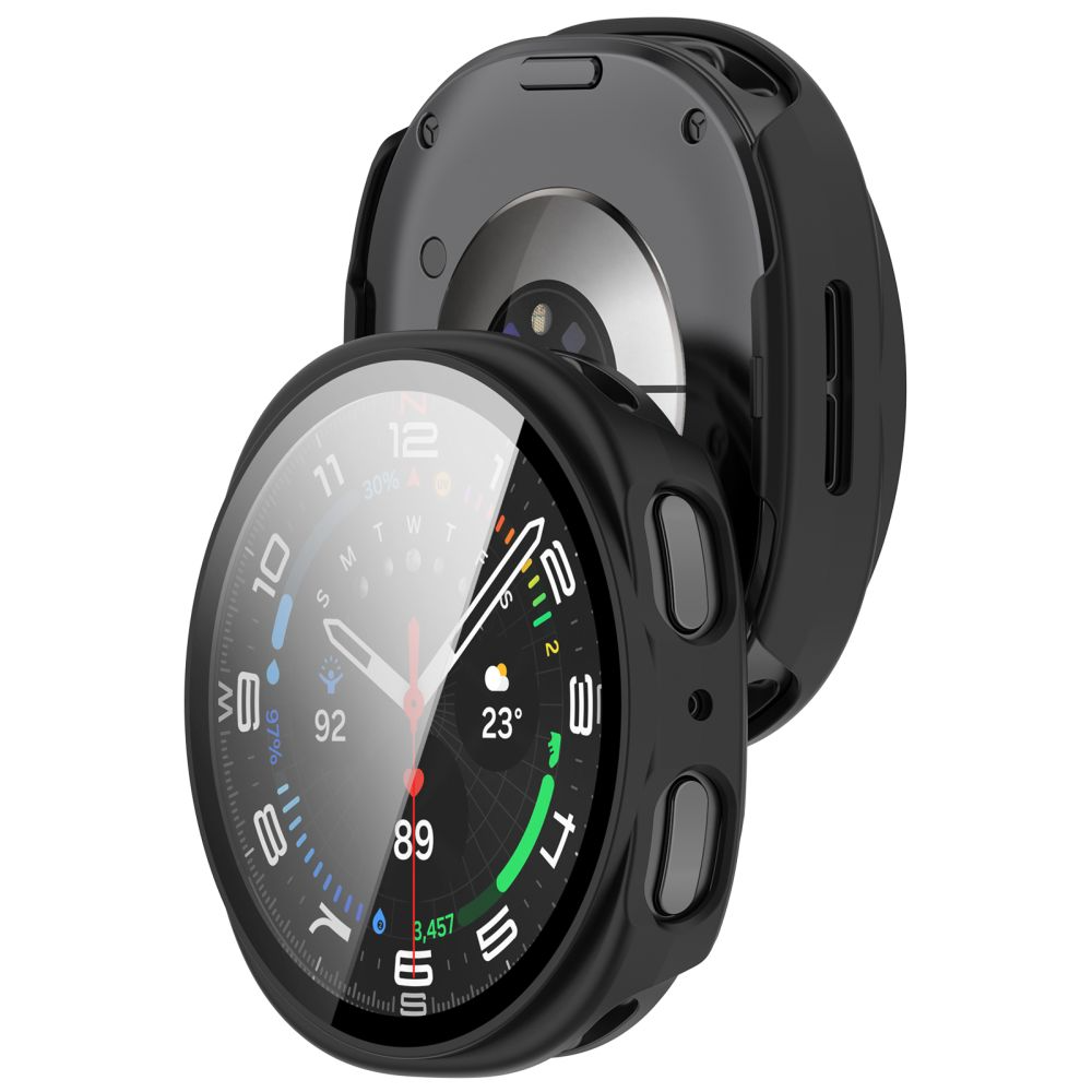 Custodia Tech-Protect Defense per Samsung Galaxy Watch 9 / Watch8 44mm, Set 2 pezzi, Nera / Trasparente