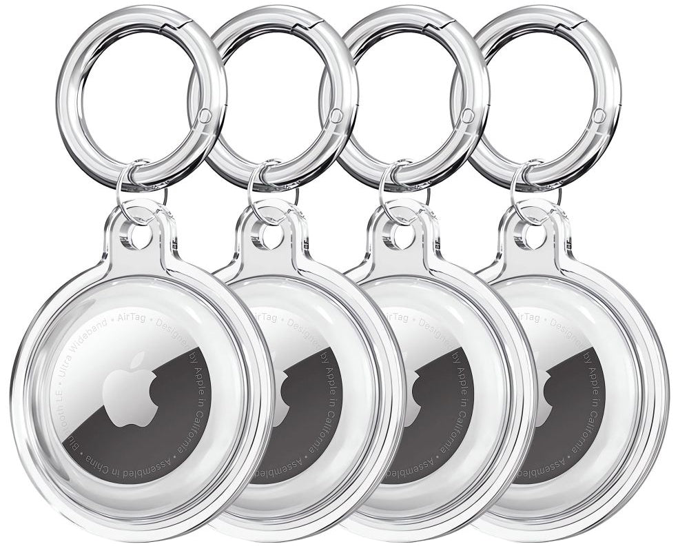 Custodia Tech-Protect Icon per Apple AirTag, Set 4 pezzi, Trasparente