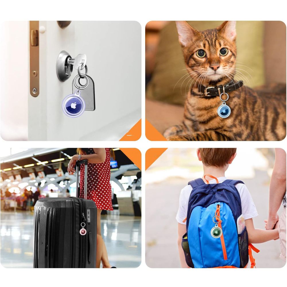 Custodia Tech-Protect Icon per Apple AirTag, Set 4 pezzi, Trasparente