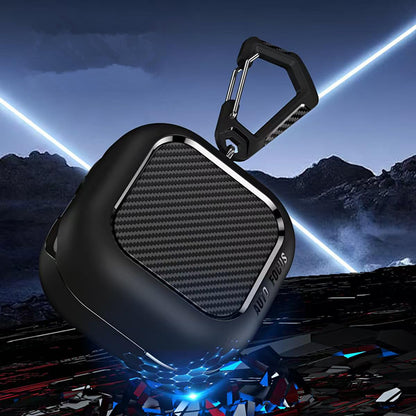 Custodia Techsuit CarbonFiber per Samsung Galaxy Buds4 / Buds4 Pro, Nera