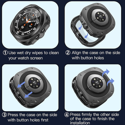Techsuit Defense360 Pro Case for Samsung Galaxy Watch Ultra, Black