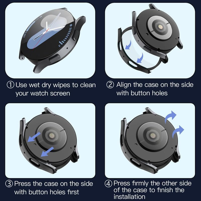 Custodia Techsuit Defense360 Pro per Samsung Galaxy Watch7 44mm, Nera