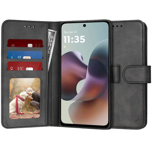 Custodia per Motorola Moto G56, Techsuit, Diary Book, Nera