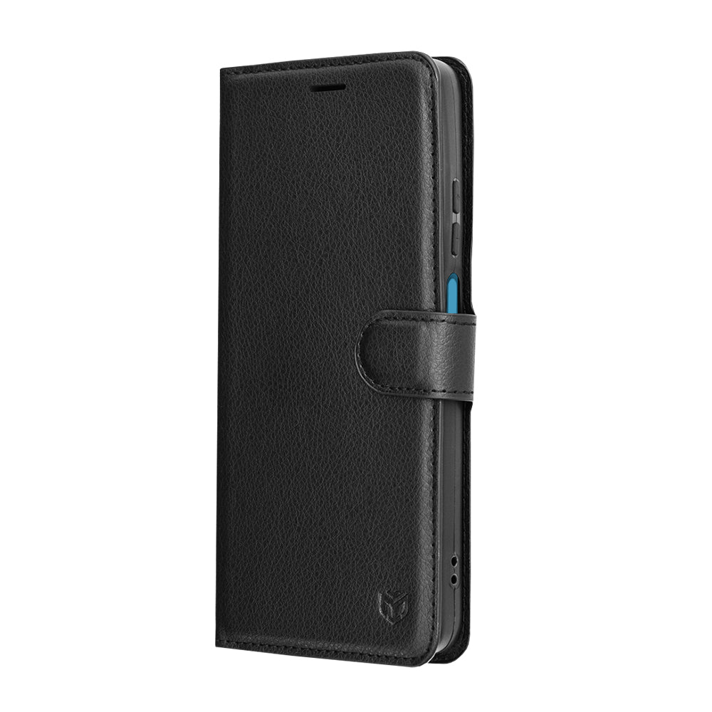 Custodia per Motorola Moto G56, Techsuit, Leather Folio, Nera