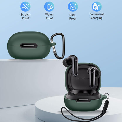Custodia Techsuit Silicone per Anker SoundCore P40i, Nera