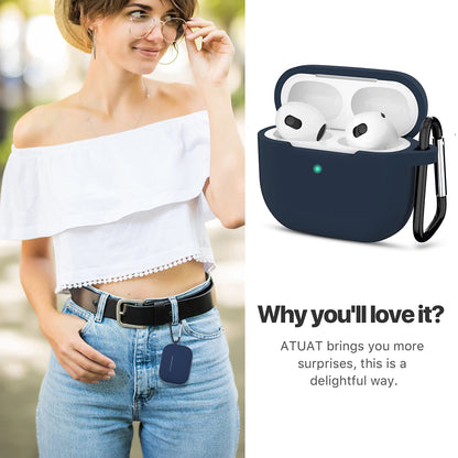 Custodia Techsuit Silicone per Apple AirPods 3, Blu Navy