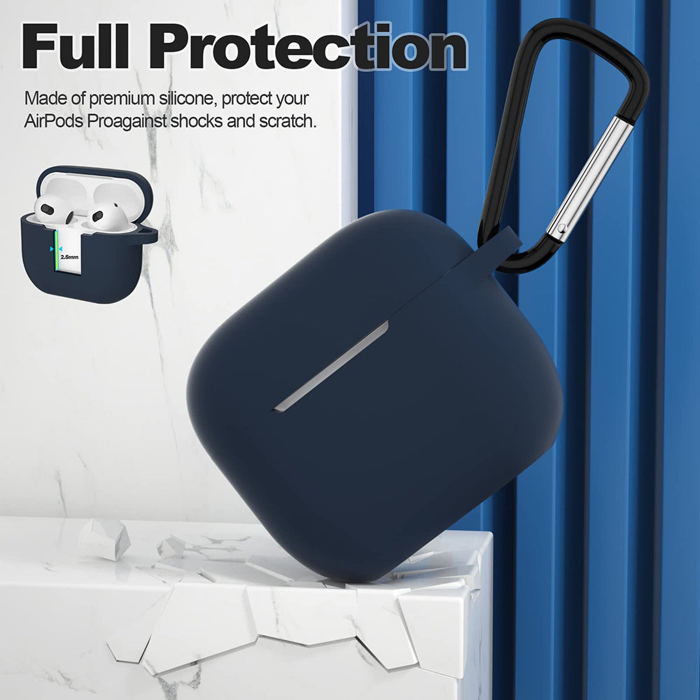 Custodia Techsuit Silicone per Apple AirPods 3, Blu Navy