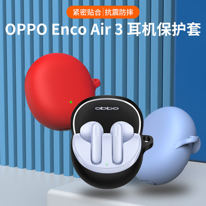 Custodia Techsuit Silicone per Oppo Enco Air3, Nera