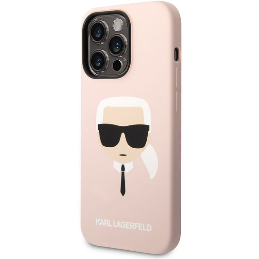 Custodia MagSafe per Apple iPhone 14 Pro, Karl Lagerfeld, Silicone Karl Head, Rosa