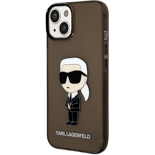 Custodia per Apple iPhone 14 Plus, Karl Lagerfeld, IML Ikonik NFT, Nera Trasparente