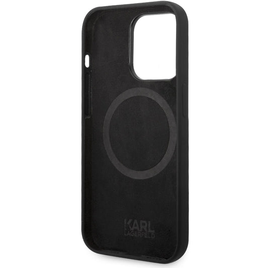Custodia MagSafe per Apple iPhone 14 Pro, Karl Lagerfeld, Silicone Karl Head, Nera