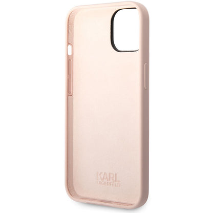 Custodia per Apple iPhone 14 Plus, Karl Lagerfeld, Silicone Karl's Head, Rosa