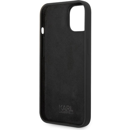 Custodia per Apple iPhone 14 Plus, Karl Lagerfeld, Silicone Karl's Head, Nera