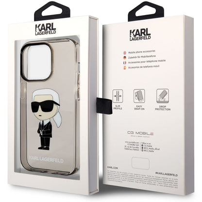 Custodia per Apple iPhone 14 Pro Max, Karl Lagerfeld, IML Ikonik NFT, Nera